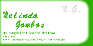 melinda gombos business card